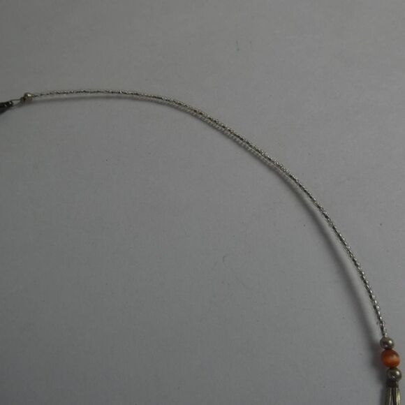 Artisan Handmade Carnelian Genuine Stone Beaded Silver Tone Necklace Boho Red - Picture 5 of 7